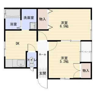 グランパレスロココ2号館【1階】の間取り