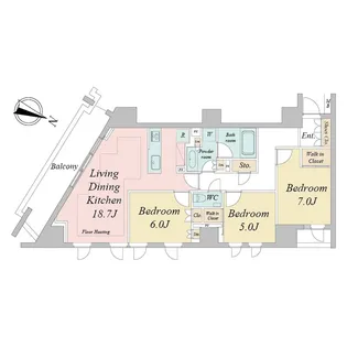 ドゥーエ早稲田【10階】の間取り
