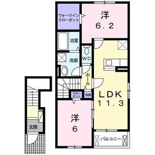 モデラート23 B【2階】の間取り