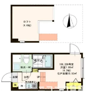 ハーモニーテラス東金町【1階】の間取り