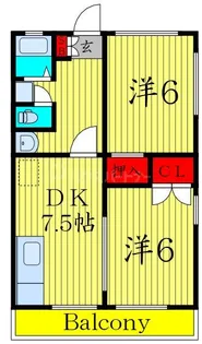 コーポオオゴ E棟【2階】の間取り
