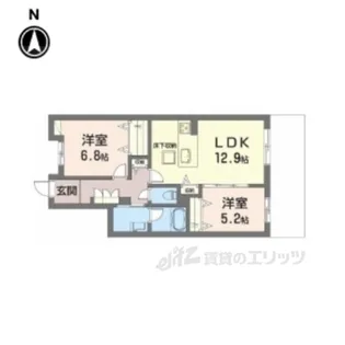 シャーメゾン平城山【1階】の間取り
