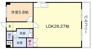 久留米パインハイツ【7階】の間取り