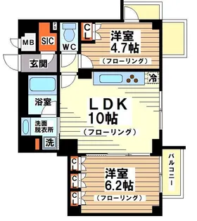 ボヌールステージ笹塚【2階】の間取り