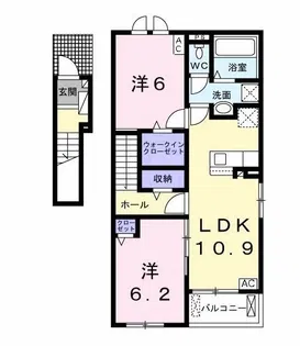 カーサ フェリシアA【2階】の間取り