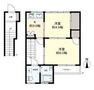 南林間クリスタルハイツ【2階】の間取り