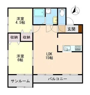 ガーデンヒルズ城南V【5階】の間取り