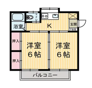 コーポ上殿【2階】の間取り