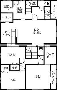 新潟県新潟市中央区姥ケ山5【一戸建】の間取り