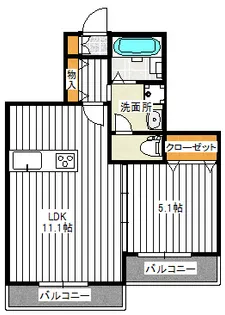 クォーレトモ米ケ袋【3階】の間取り