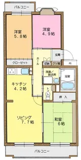 二枚橋プラザ【4階】の間取り