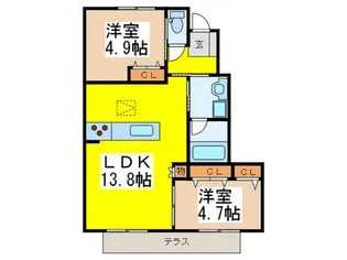 メイプルリーフ【1階】の間取り