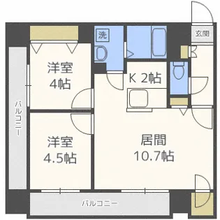 レジディア札幌駅前【6階】の間取り