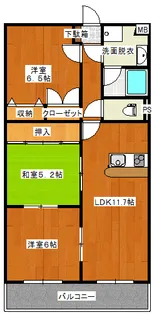 千葉県旭市平松【マンション】の間取り