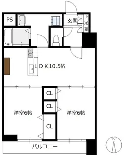 ロッコーマンション東観音コーポ【5階】の間取り