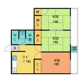 丸二マンションサンシャイン3【2階】の間取り