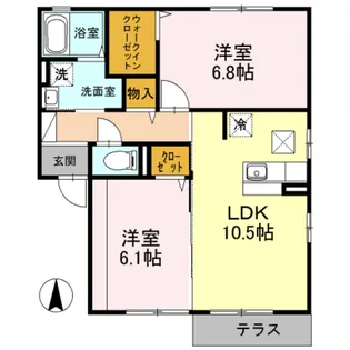 神奈川県海老名市門沢橋6【アパート】の間取り