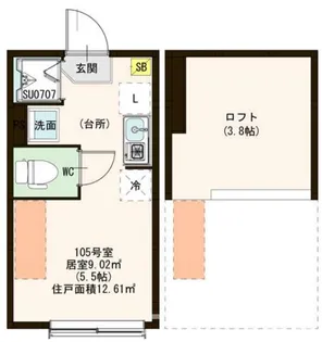 東京都中野区沼袋3【アパート】の間取り