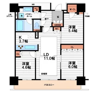ローレルタワー堺筋本町【13階】の間取り