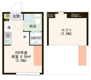 Haleoli Aoto【2階】の間取り