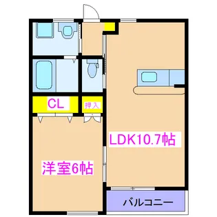 ひまわりハイツC【1階】の間取り