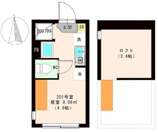 ハーモニーテラス東新町II【2階】の間取り