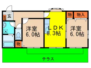 フィ-ルドテラス吹田【1階】の間取り