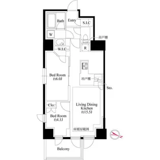 343レジデンス目黒II(オープンレジデンシア)【1階】の間取り