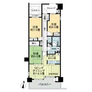 ナイスパークステイツ桜【8階】の間取り