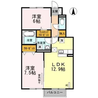 福島県福島市本内字西井戸神【アパート】の間取り