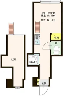 Stage 北新宿II【1階】の間取り