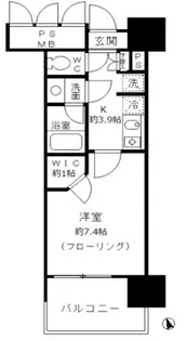 フォンテーヌ芝浦【14階】の間取り