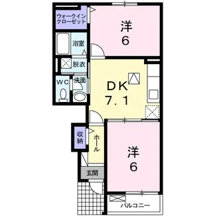 ル・サンティエA【1階】の間取り