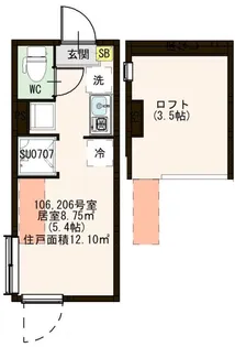 ハーモニーテラス大山III【1階】の間取り
