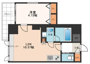プレジオ難波ASIAN【14階】の間取り