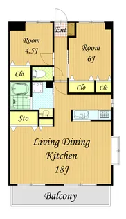 神奈川県川崎市中原区下小田中2【マンション】の間取り