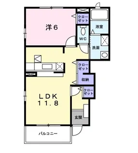 1LDKの間取り画像