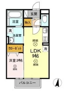 岡山県岡山市北区平野【アパート】の間取り