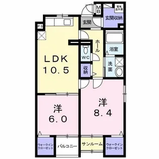 メゾン フォーリスト【1階】の間取り