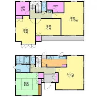 神奈川県厚木市下荻野【一戸建】の間取り