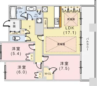 ライオンズタワー神戸旧居留地【25階】の間取り