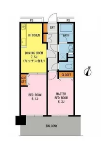 プラザタワー勝どき【30階】の間取り