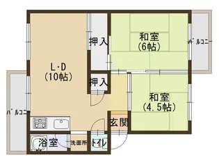 富田林商工会共同住宅1棟【2階】の間取り