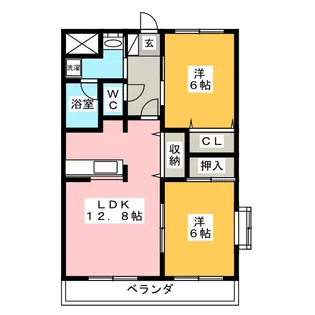 サニーウィング大野壱番館【2階】の間取り