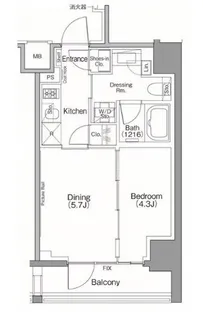 ザ・パークハビオSOHO南青山【5階】の間取り