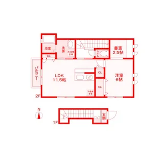 Vent Vert 横浜富岡【2階】の間取り
