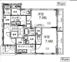 仮)石田内里町ハイツ【2階】の間取り