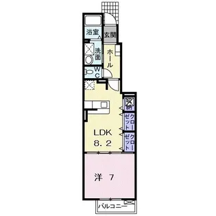 サン・ジュネスB【1階】の間取り