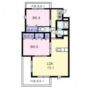 クオリア【2階】の間取り