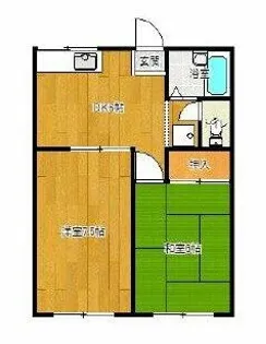 フラワーハイツ2【2階】の間取り